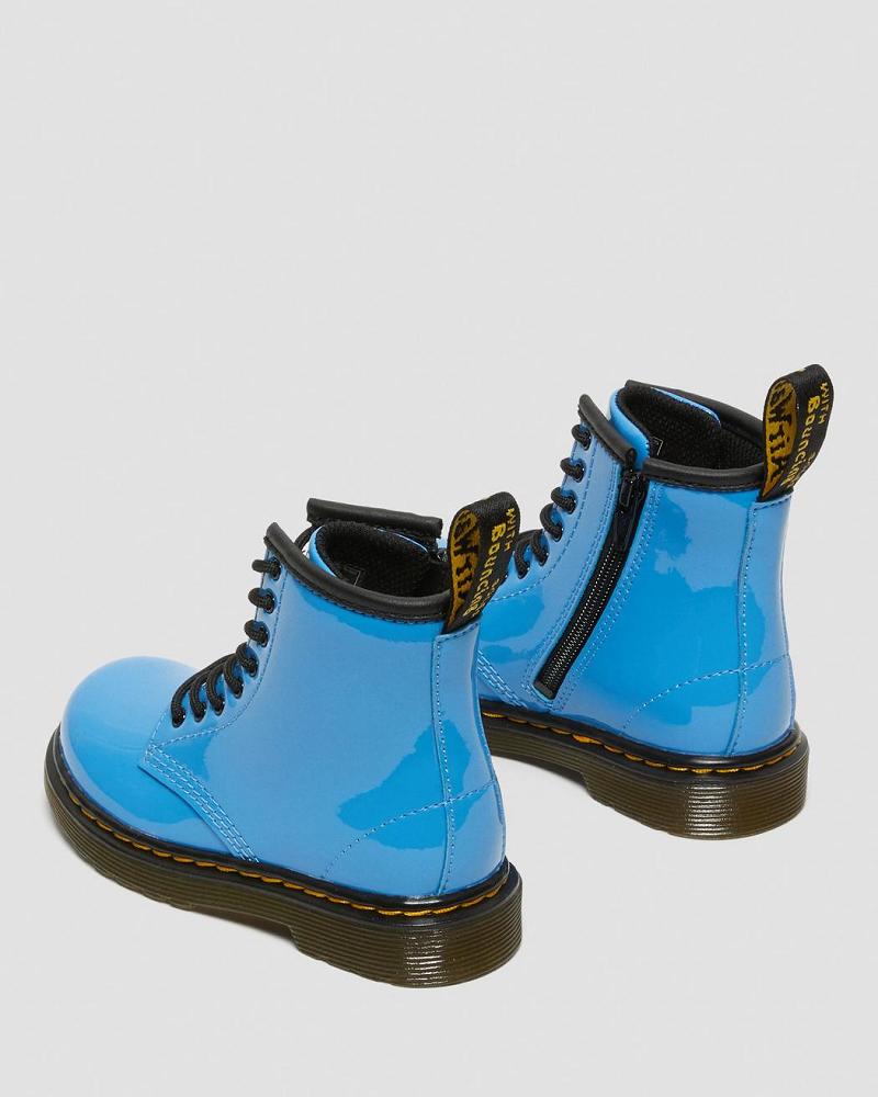 Dr Martens Toddler 1460 Lak Leren Veterlaarzen Kinderen Blauw | NL 124LIS